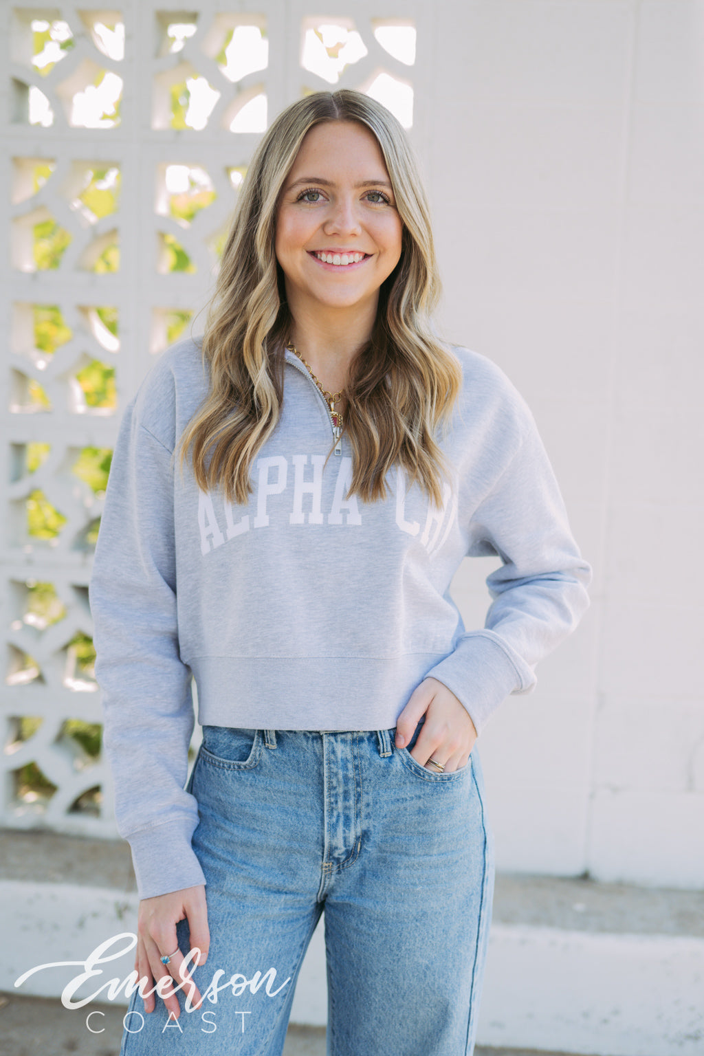 Alpha Chi Cropped Quarter Zip