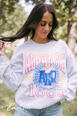 Alpha Chi Real Strong Women Ash Gray Crewneck