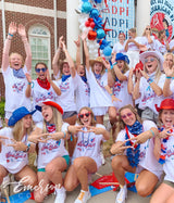 Alpha Delta Pi Bid Day American Themed Henley Tee