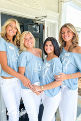 Alpha Delta Pi Light Blue Custom Slouchy Tee
