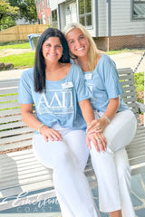Alpha Delta Pi Light Blue Custom Slouchy Tee
