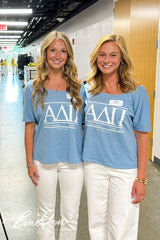 Alpha Delta Pi Light Blue Custom Slouchy Tee