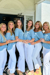 Alpha Delta Pi Light Blue Custom Slouchy Tee
