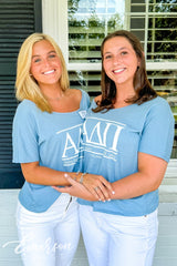 Alpha Delta Pi Light Blue Custom Slouchy Tee