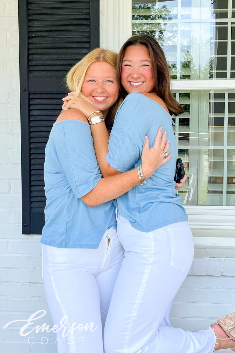 Alpha Delta Pi Light Blue Custom Slouchy Tee