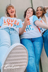 Alpha Delta Pi Loves RMHC Light Blue and White Henley