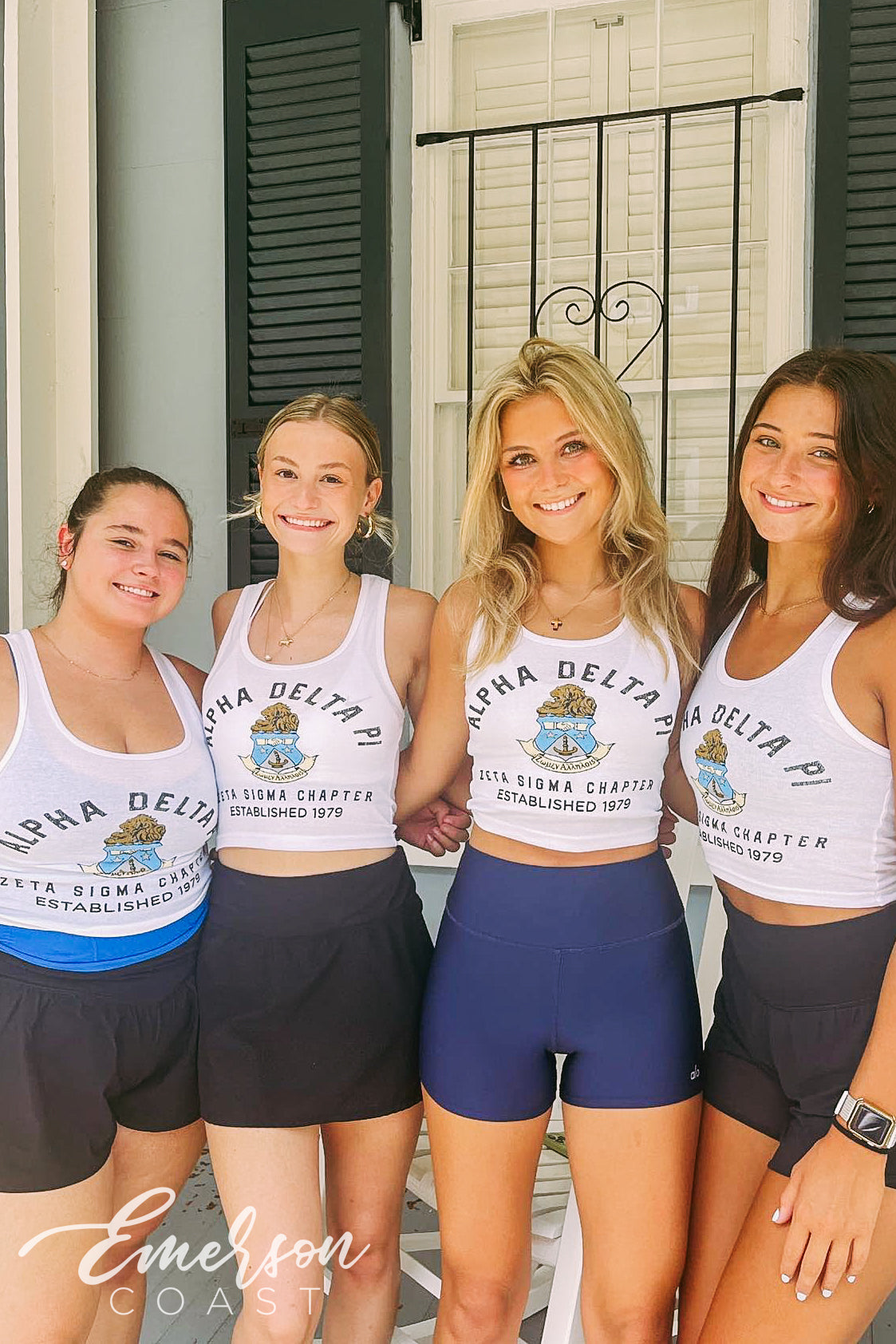 Alpha Delta Pi Crest Ribbed Tank & Crewneck