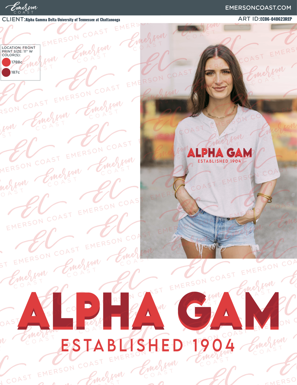 Alpha Gamma Delta PR Classic Henley Tee
