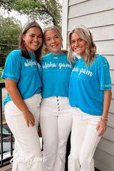 Alpha Gamma Delta Blue Acid Wash Tee