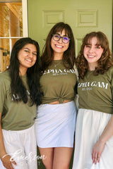 Alpha Gam Green Recruitment Tee