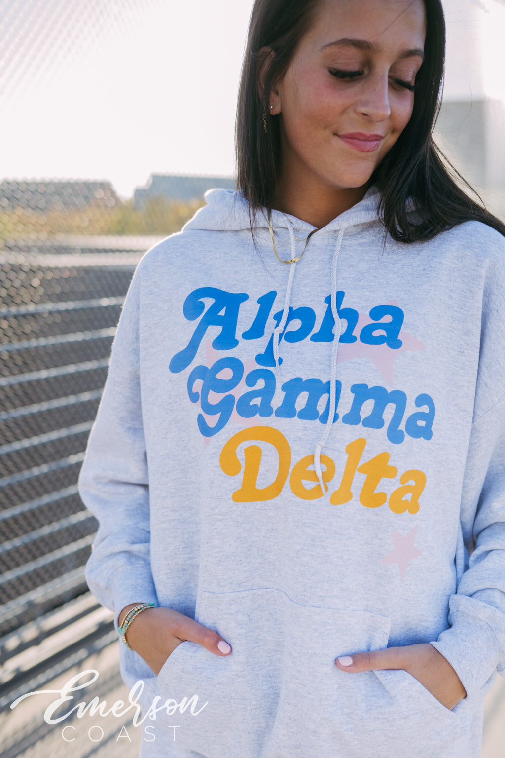 Alpha Gamma Delta Colorful Stars Hoodie and Jogger Set