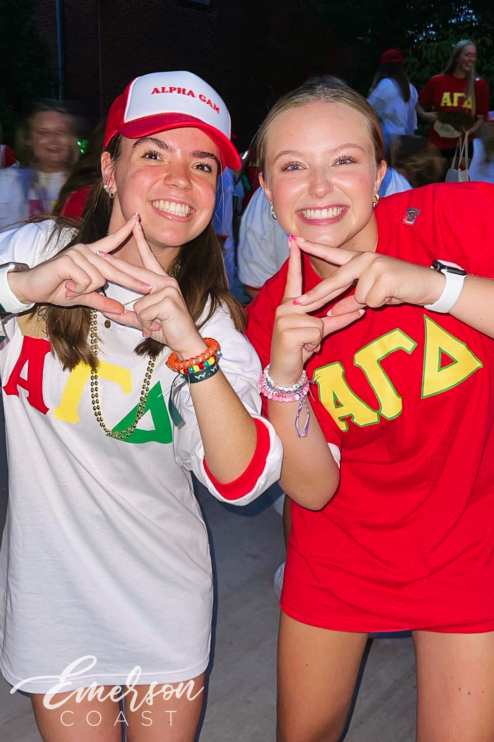 Alpha Gamma Delta Red & Gold Letter Jersey