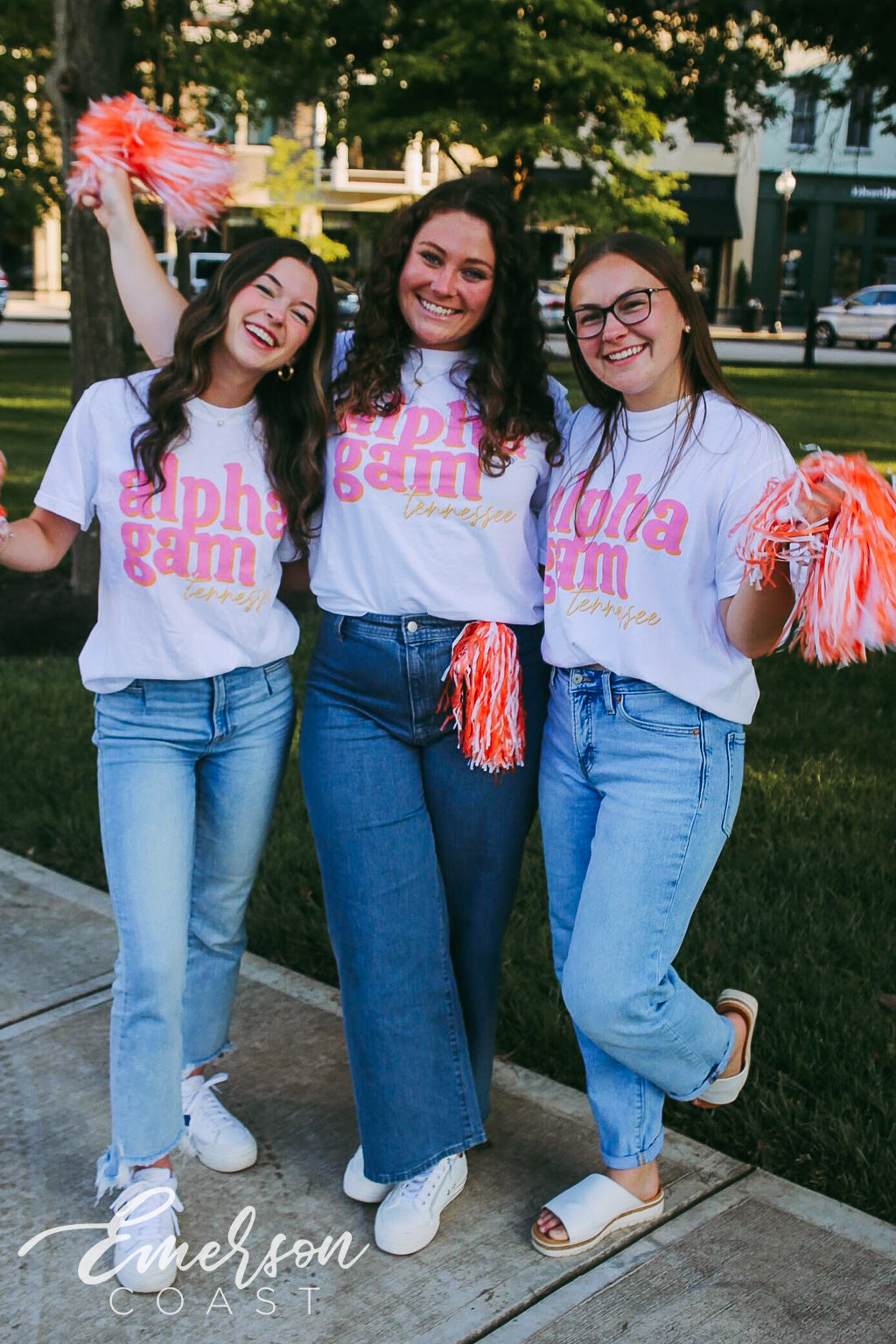 Alpha Gam Pink and Orange Tennessee Tshirt