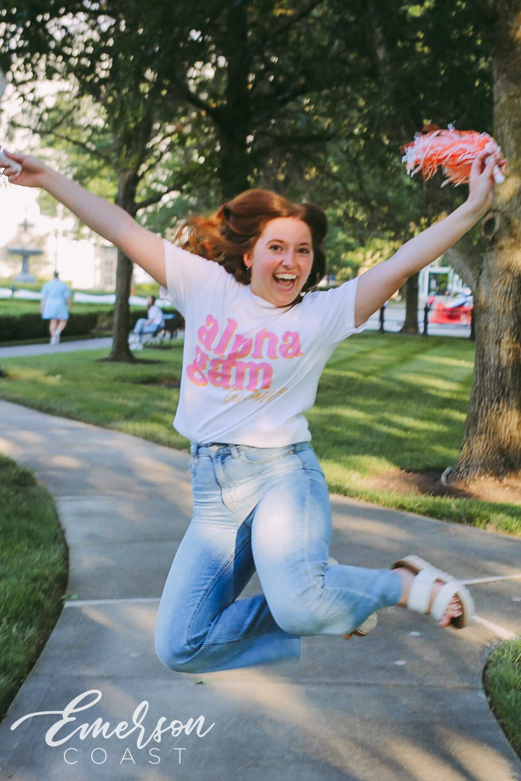Alpha Gam Pink and Orange Tennessee Tshirt