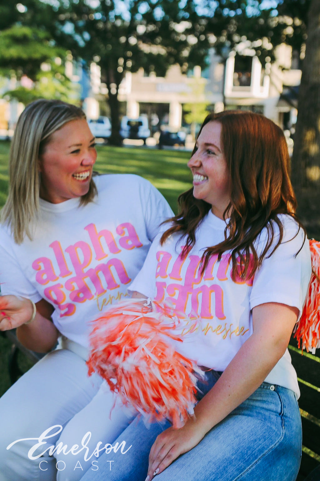 Alpha Gam Pink and Orange Tennessee Tshirt