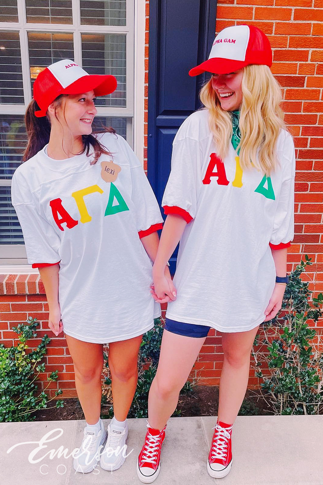 Alpha Gamma Delta Red Yellow Green Letters Oversized Jersey