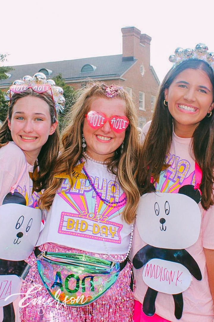 Alpha Omicron Pi Marquee Letters Bid Day Tee