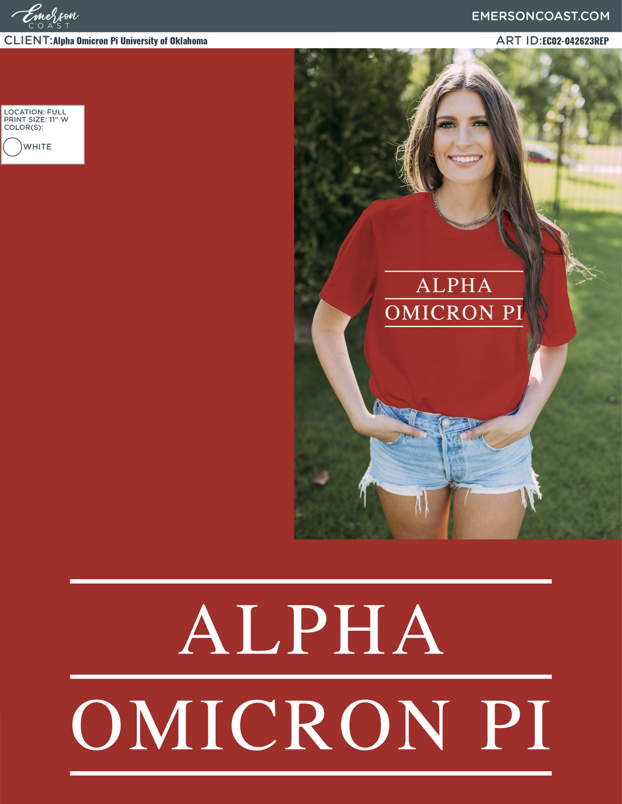 Alpha Omicron Pi Classic Red Recruitment Tee