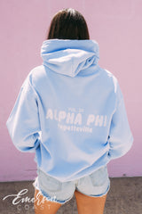 Alpha Phi Light Blue Bubble Hoodie