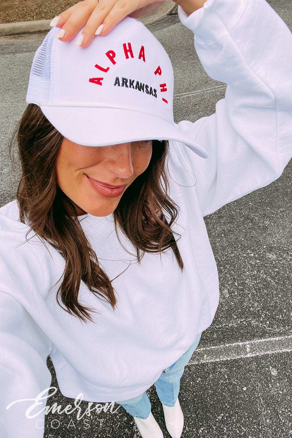 Alpha Phi Embroidered Trucker Hat