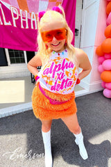 Alpha Xi Delta Pink Orange Disco Bid Day Tee
