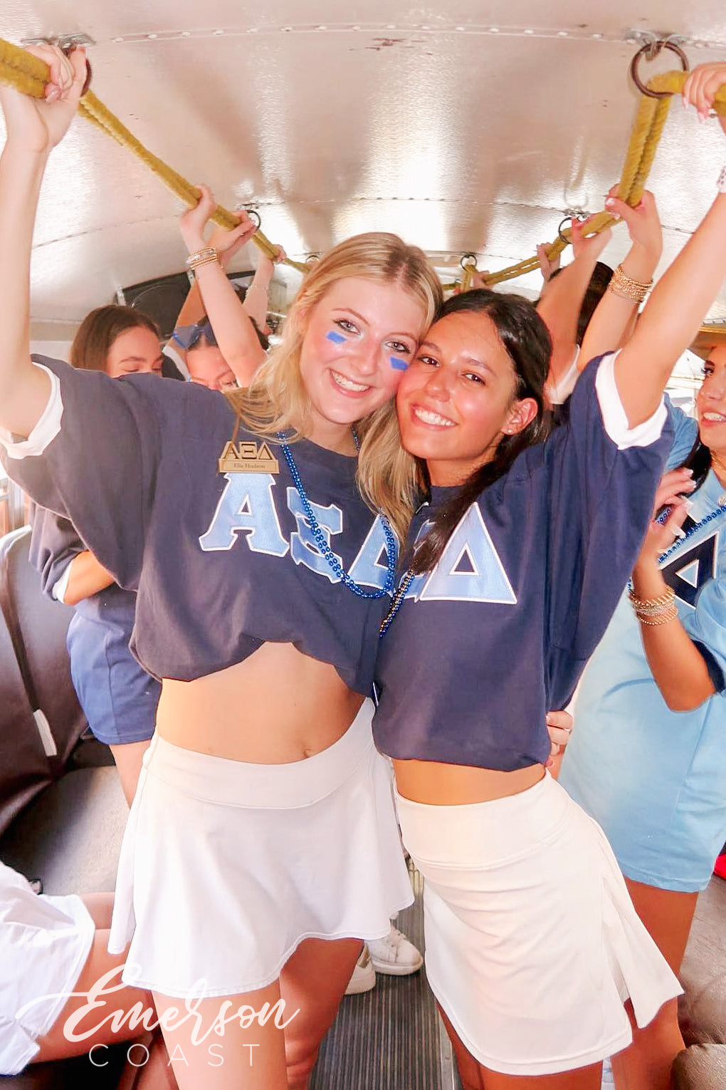 Alpha Xi Delta Navy Stitched Letter Jersey