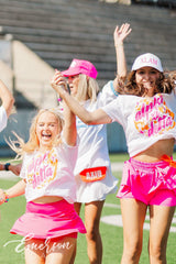 Alpha Xi Delta Pink Orange Disco Bid Day Tee