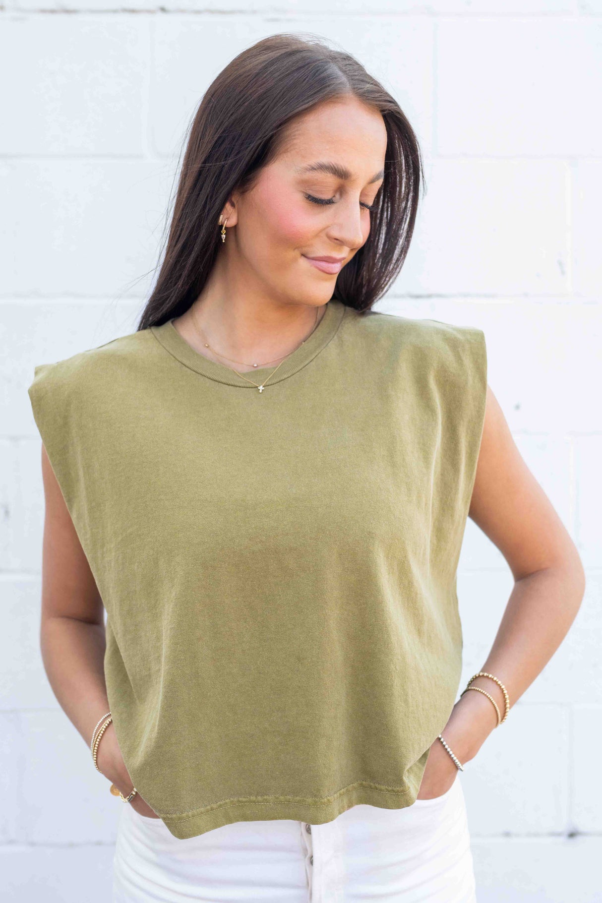 American Apparel Garment-Dyed Women's Heavyweight Muscle Tee