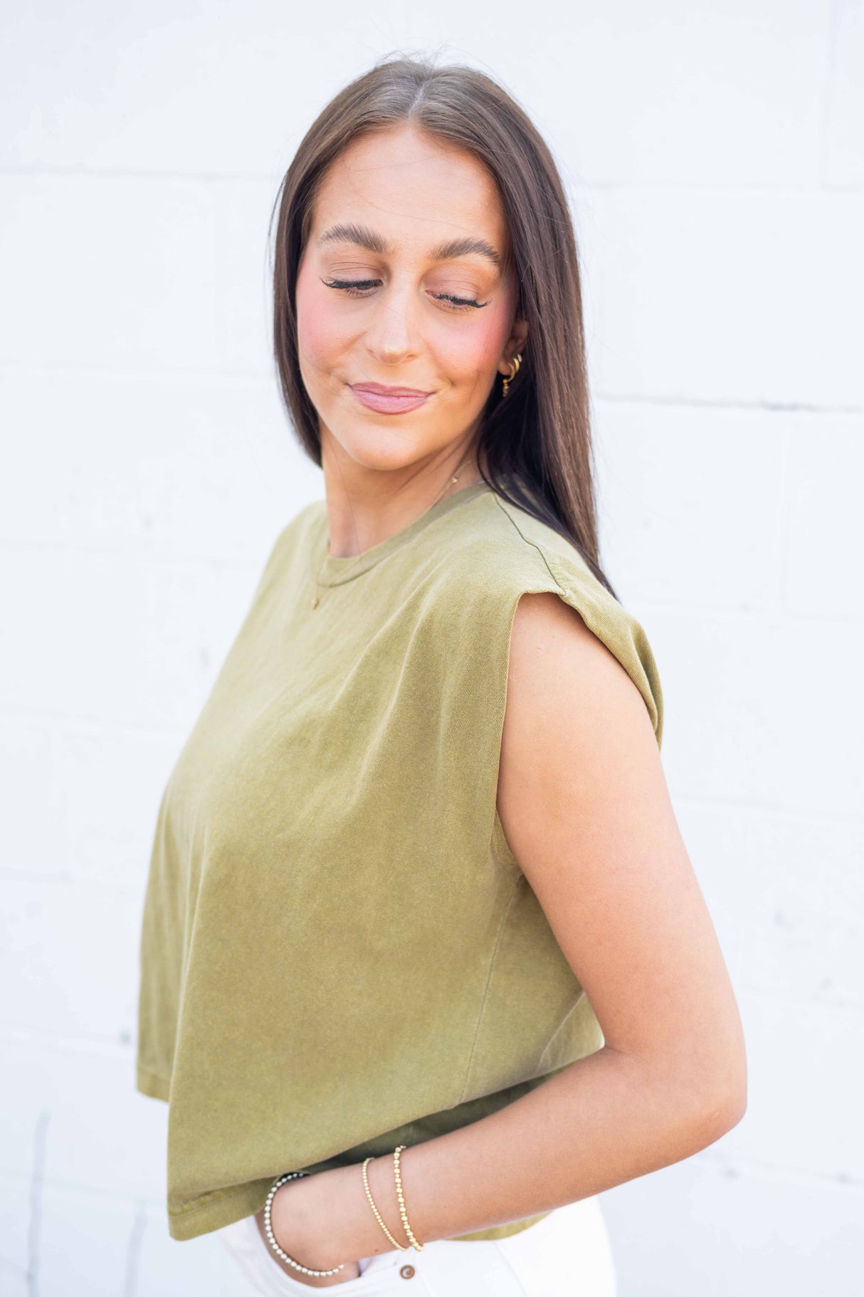American Apparel Garment-Dyed Women's Heavyweight Muscle Tee