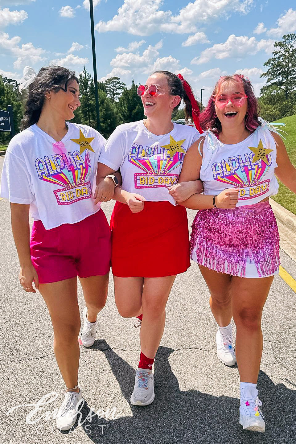 Alpha Omicron Pi Marquee Letters Bid Day Tee