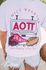 Alpha Omicron Pi Football Family Weekend Pocket Tee