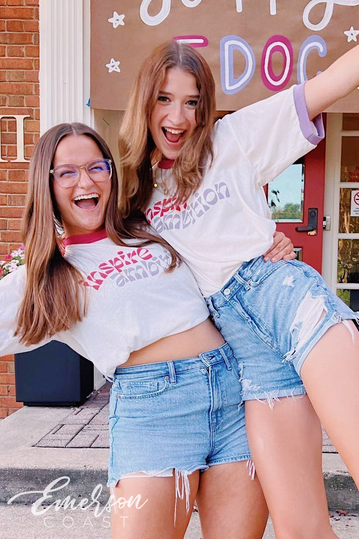 AOII Inspire Ambition Colorblock Ringer Tee