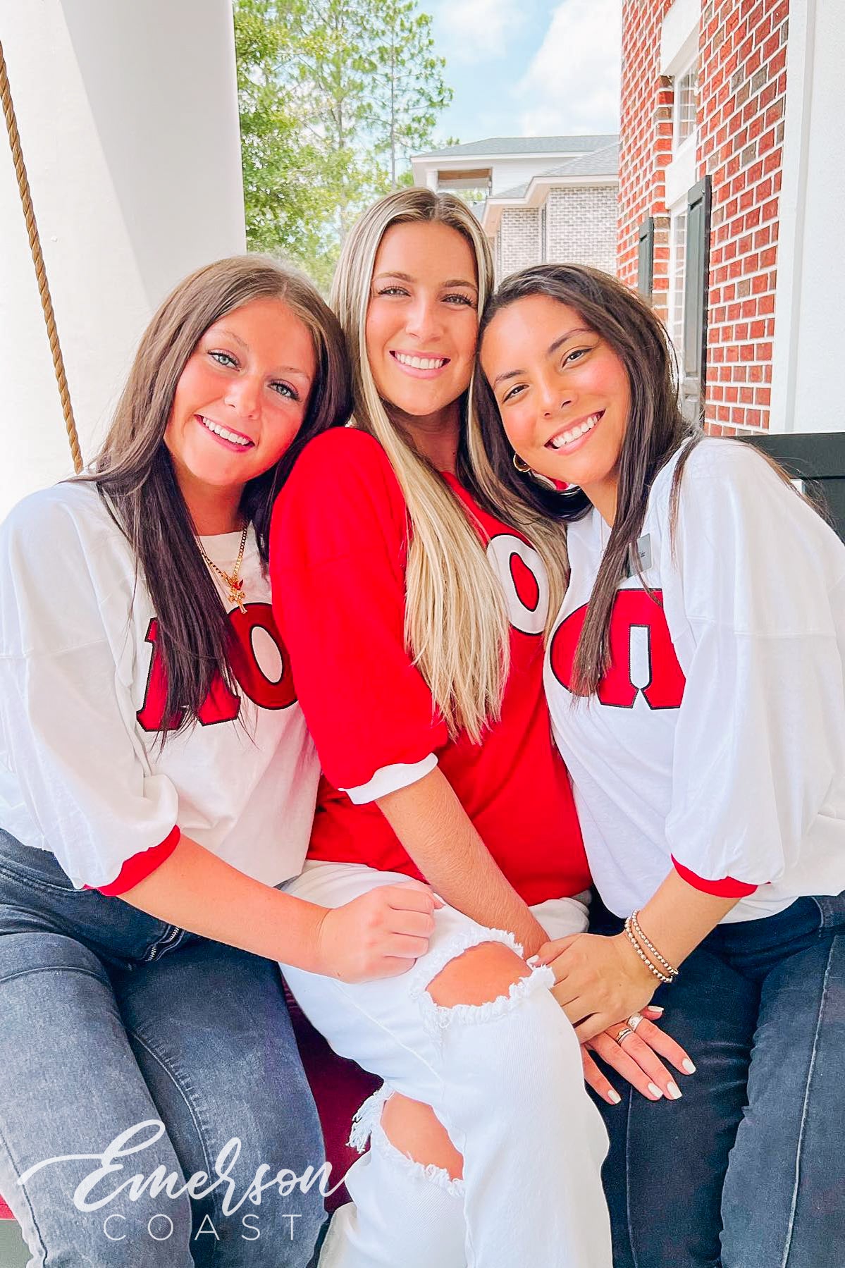 Alpha Omicron Pi White Stitched Letter Jersey