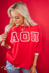 Alpha Omicron Pi Red Greek Letter Jersey