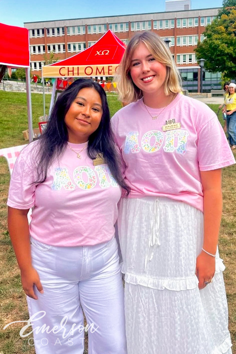 Alpha Omicron Pi Floral Greek Letter Tee