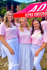Alpha Omicron Pi Floral Greek Letter Tee