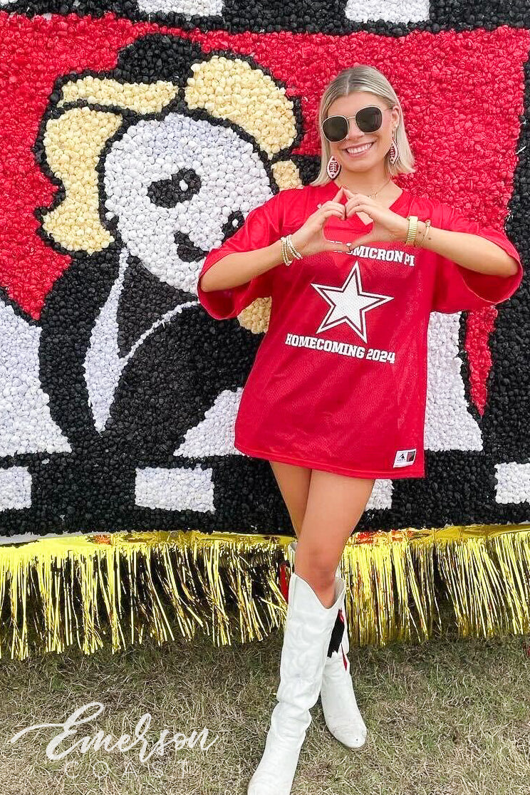 Alpha Omicron Pi University of Louisiana at Lafayette Red Homecoming Jersey