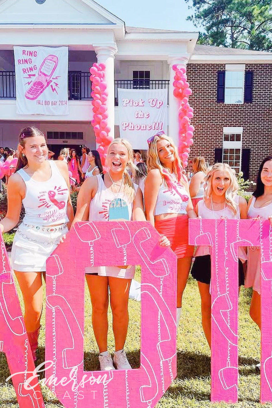 Alpha Omicron Pi Georgia Southern University Ring Ring Bid Day Tank