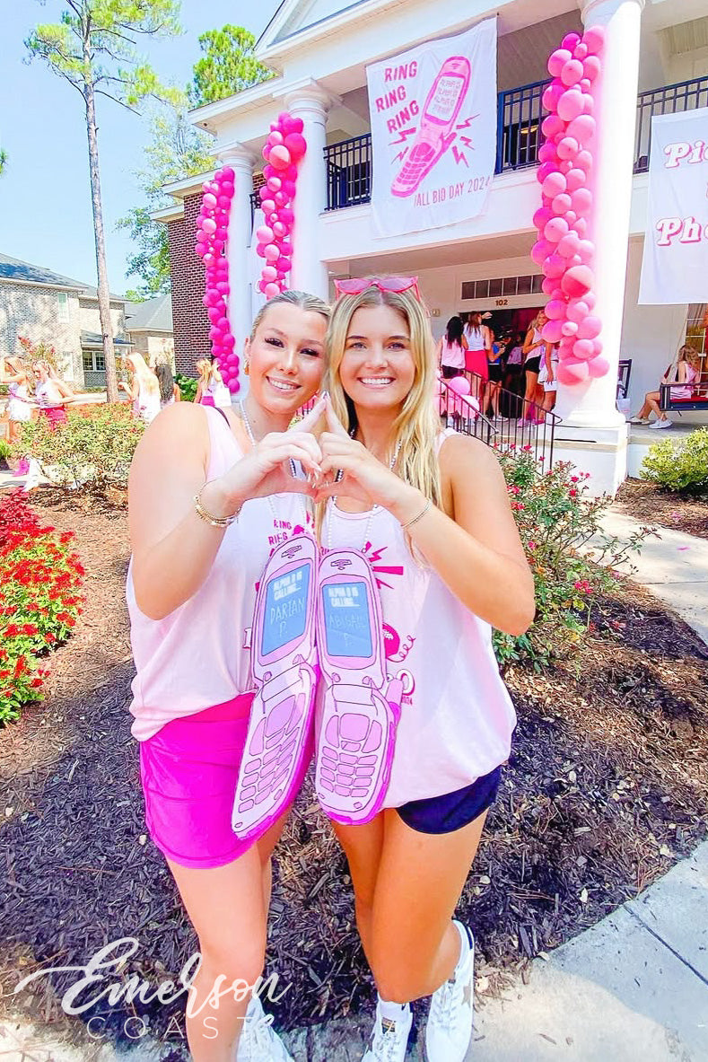Alpha Omicron Pi Georgia Southern University Ring Ring Bid Day Tank
