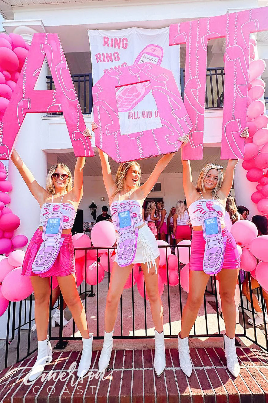 Alpha Omicron Pi Georgia Southern University Ring Ring Bid Day Tank
