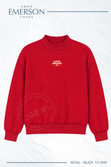 Alpha O Monochromatic Red Patch Mockneck