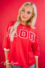 Alpha Omicron Pi Red Greek Letter Jersey