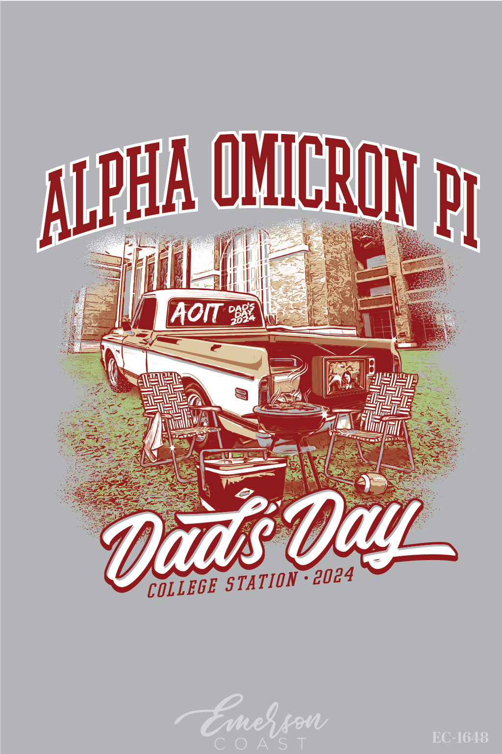 Alpha Omicron Pi Tailgate Dad's Day Tee