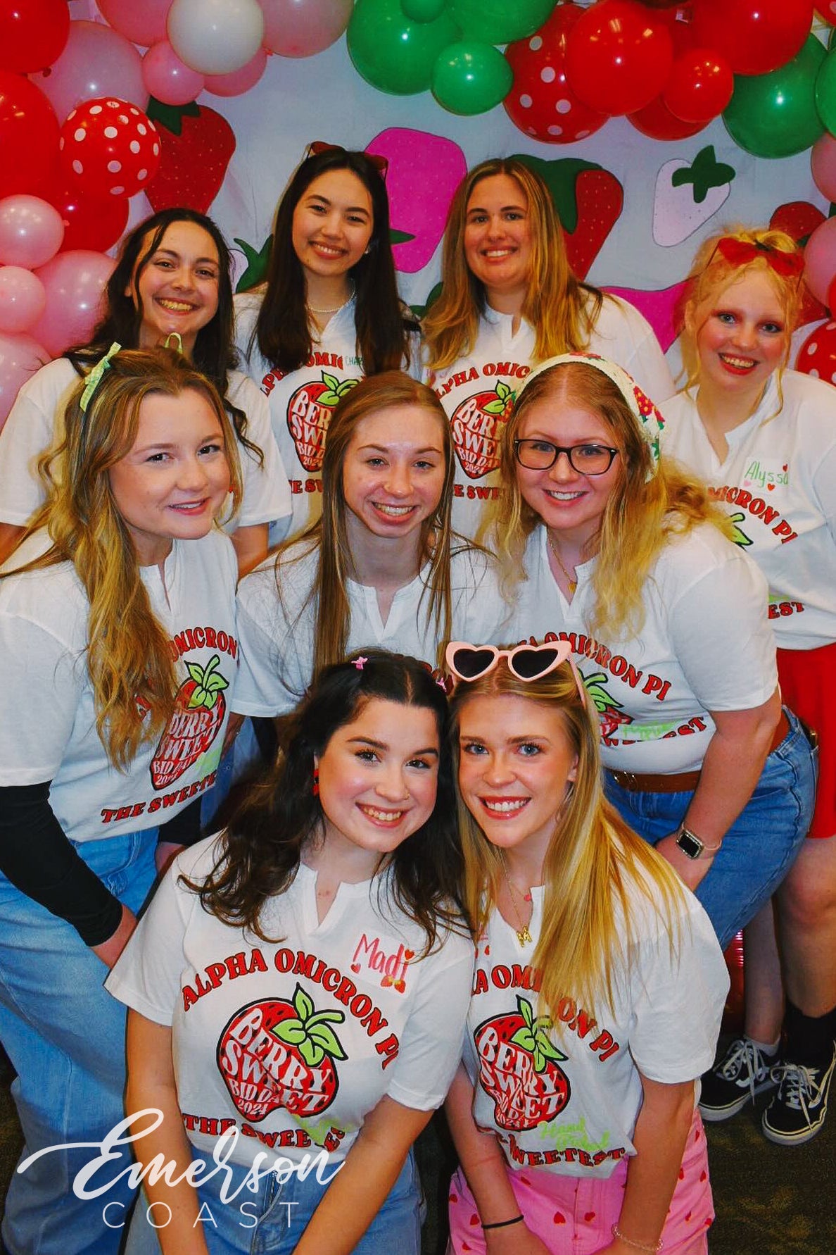 Alpha Omicron Pi Berry Sweet Bid Day Notch Tee