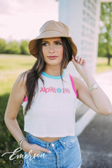 Alpha Phi Flower Colorblock Tank