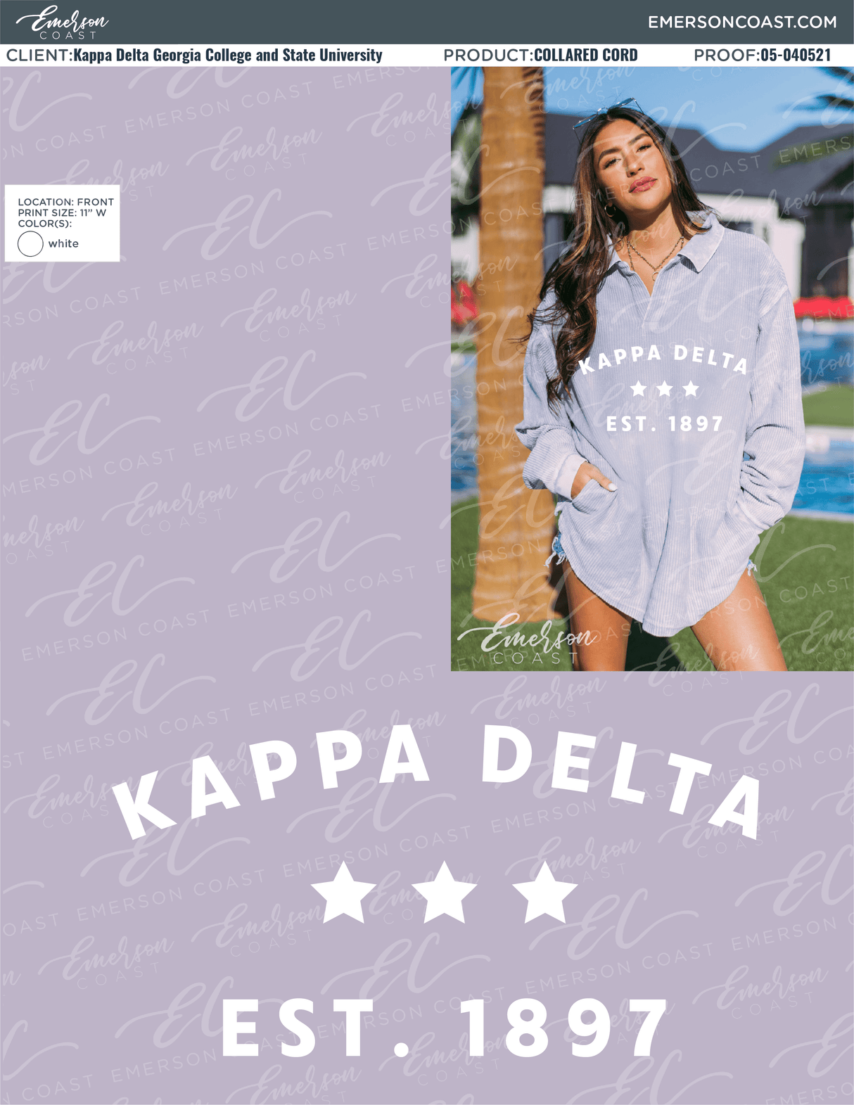 05-040521 Kappa Delta Georgia College and State University Collared Cord 2021-01