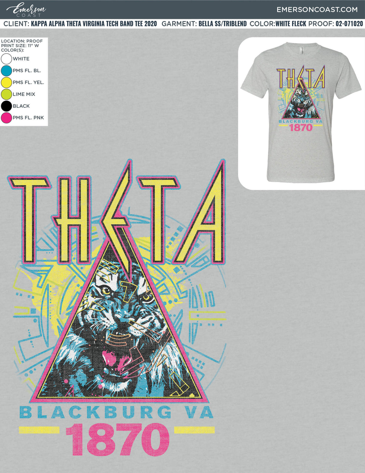 02-071020 Kappa Alpha Theta Virginia Tech Band Tee 2020