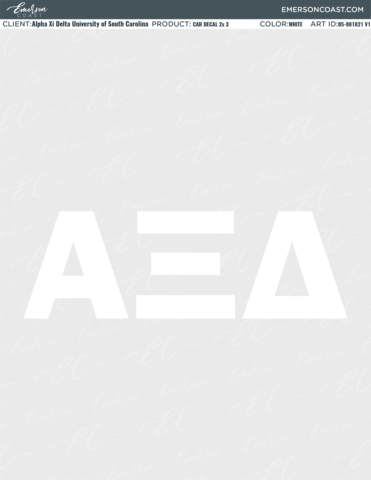 05-081821 Alpha Xi Delta University of South Carolina Sticker 2021-01