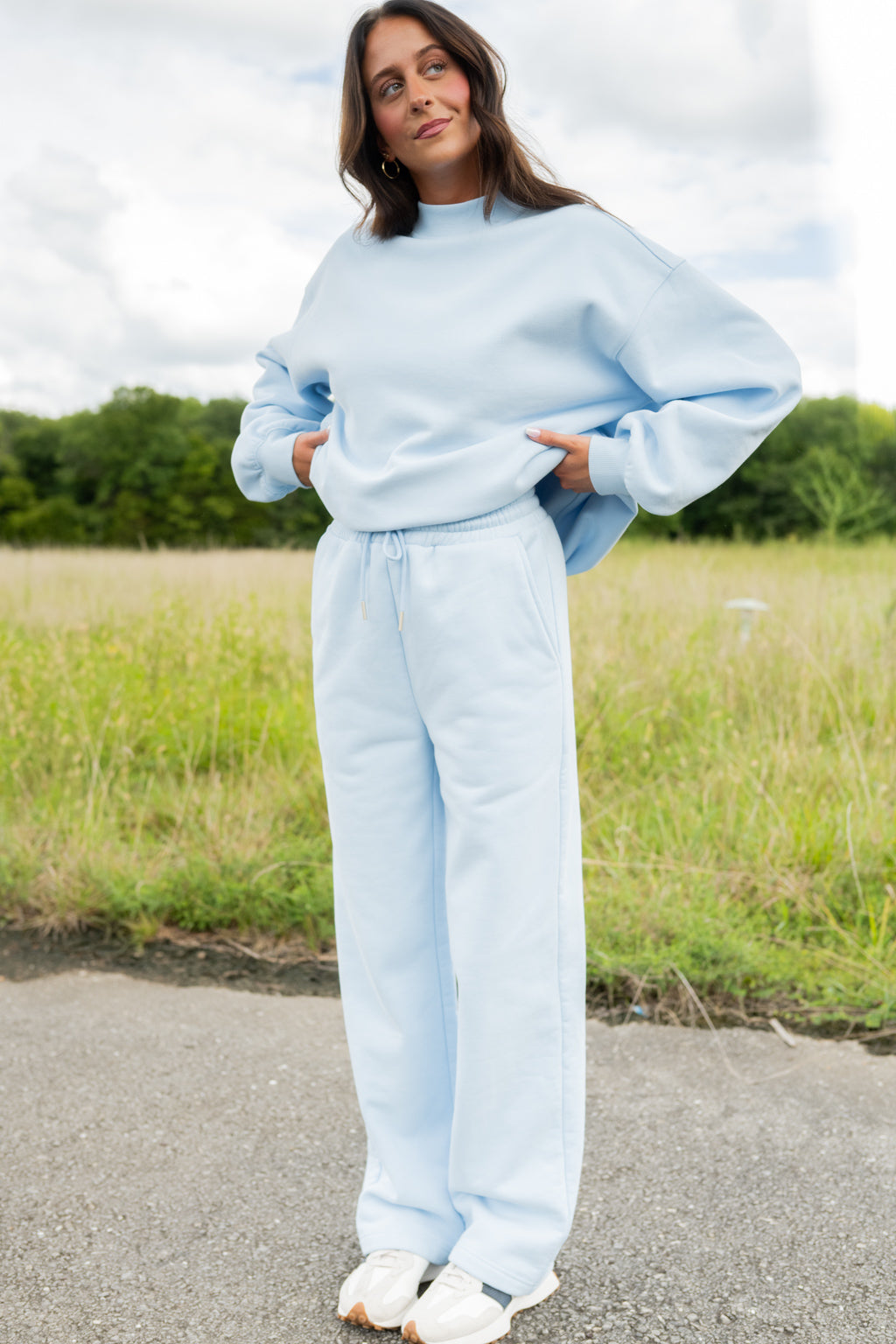 Emerson Coast Breeze Mock Neck & Wide Leg Pant Set