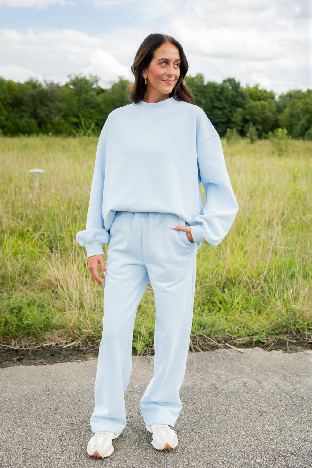 Emerson Coast Breeze Mock Neck & Wide Leg Pant Set